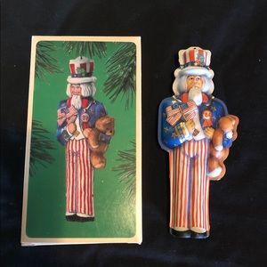 Uncle Sam pressed tin ornament 1984 MIB hallmark